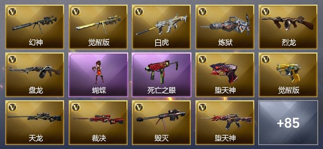 穿越火线（CF）22王者武器 8炫金武器 120V武器 23V角色 18皮肤 可排位