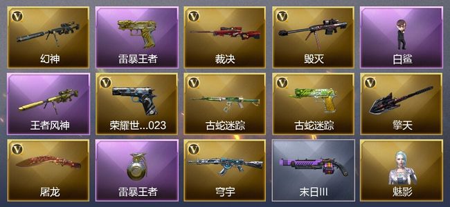 穿越火线（CF）3王者武器 10V武器 6V角色 6皮肤 可排位