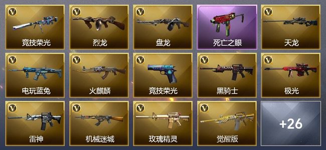 穿越火线（CF）1王者武器 1炫金武器 39V武器 16V角色 11皮肤 可排位