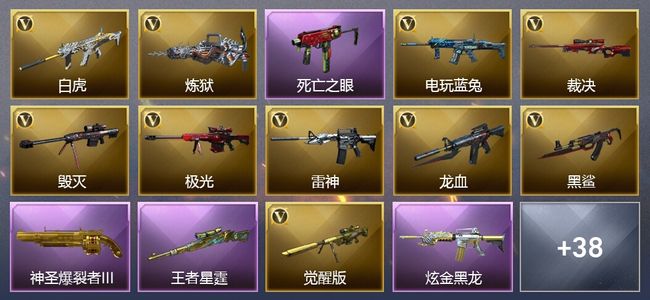 穿越火线（CF）11王者武器 2炫金武器 50V武器 42V角色 16皮肤 可排位