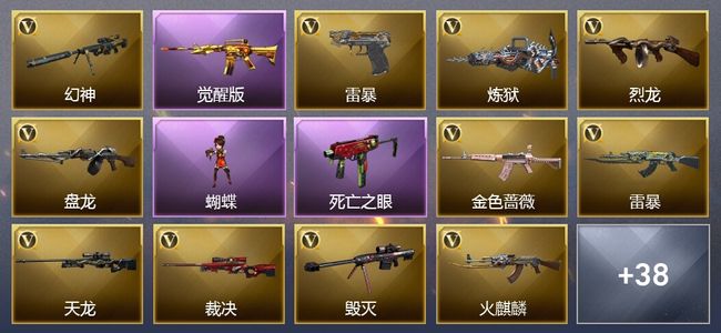 穿越火线（CF）9王者武器 1炫金武器 104V武器 11V角色 6皮肤 可排位