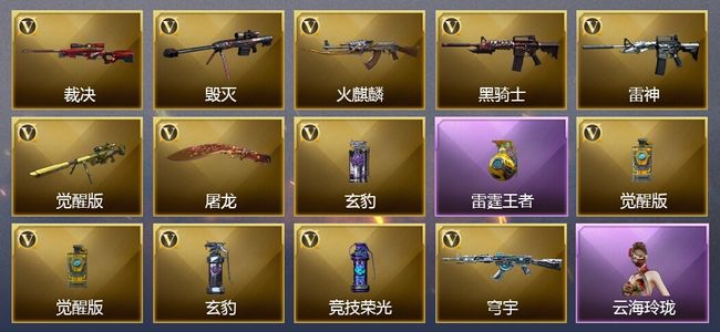 穿越火线（CF）6王者武器 13V武器 13V角色 1皮肤 可排位