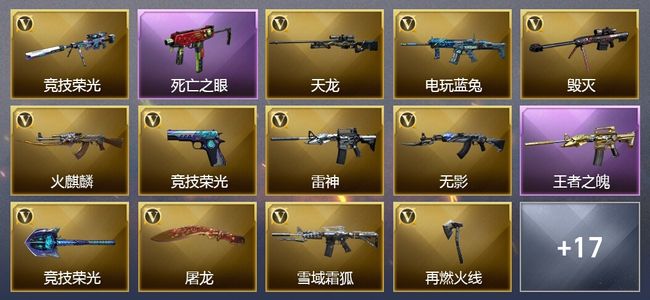 穿越火线（CF）1王者武器 21V武器 22V角色 10皮肤 可排位