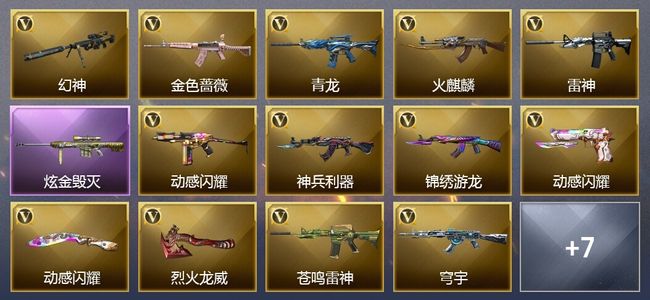 穿越火线（CF）1炫金武器 17V武器 15V角色 3皮肤 可排位