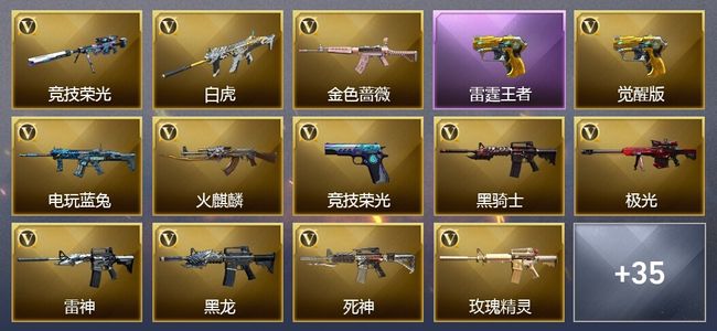 穿越火线（CF）4王者武器 1炫金武器 55V武器 26V角色 10皮肤 可排位