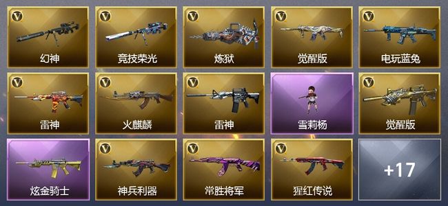穿越火线（CF）2王者武器 1炫金武器 28V武器 19V角色 13皮肤 可排位