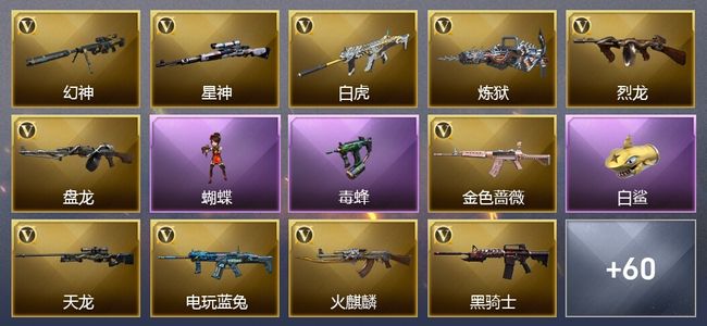 穿越火线（CF）4王者武器 2炫金武器 78V武器 44V角色 35皮肤 可排位