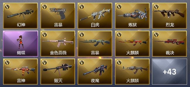 穿越火线（CF）9王者武器 61V武器 16V角色 13皮肤 可排位