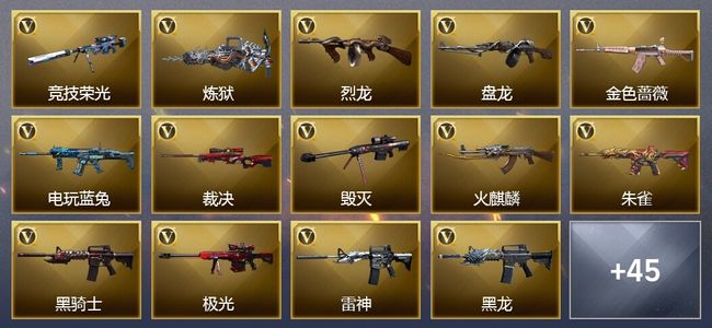 穿越火线（CF）6王者武器 2炫金武器 88V武器 21V角色 14皮肤 可排位