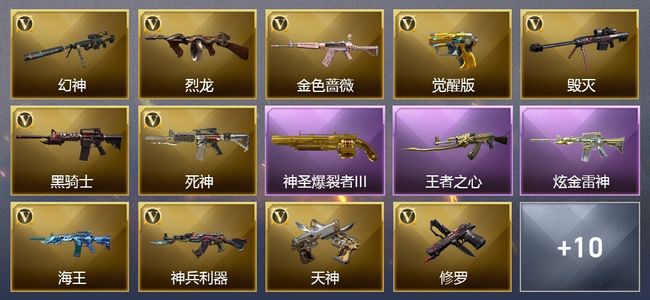 穿越火线（CF）2王者武器 1炫金武器 22V武器 6V角色 2皮肤 可排位