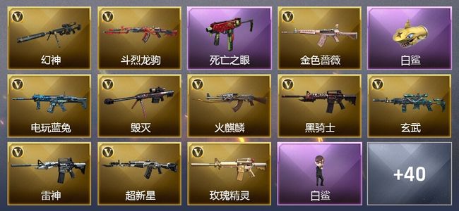 穿越火线（CF）2王者武器 1炫金武器 55V武器 20V角色 23皮肤 可排位