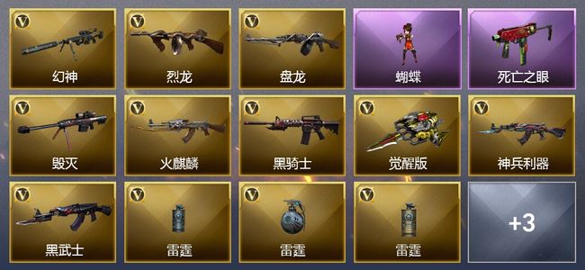 穿越火线（CF）1王者武器 17V武器 7V角色 1皮肤 可排位