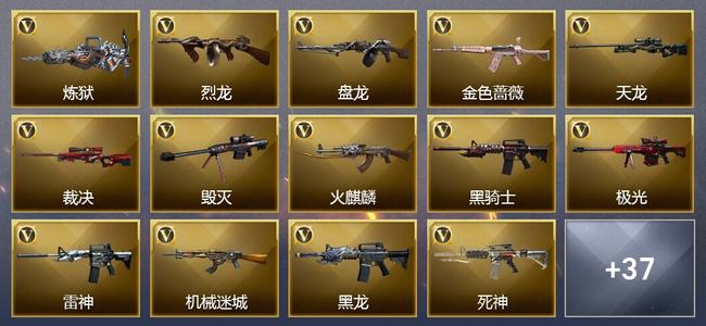 穿越火线（CF）4王者武器 7炫金武器 63V武器 14V角色 19皮肤 可排位
