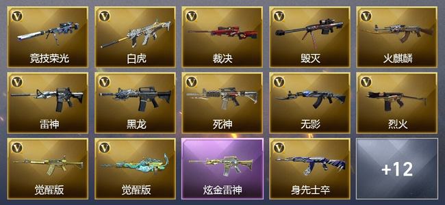 穿越火线（CF）2王者武器 1炫金武器 22V武器 19V角色 10皮肤 可排位