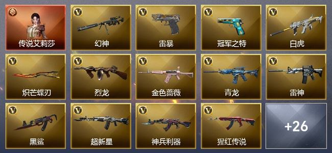 穿越火线（CF）1传说角色 1传说武器 50V武器 19V角色 12皮肤 可排位