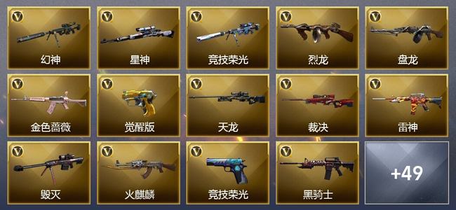 穿越火线（CF）0传说角色 0传说武器 14王者武器 3炫金武器 68V武器 30V角色 32皮肤 可排位 无