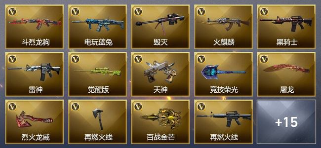 穿越火线（CF）0传说角色 0传说武器 1王者武器 0炫金武器 30V武器 14V角色 9皮肤 可排位 无