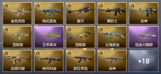 穿越火线（CF）0传说角色 0传说武器 3王者武器 1炫金武器 26V武器 23V角色 7皮肤 可排位 无