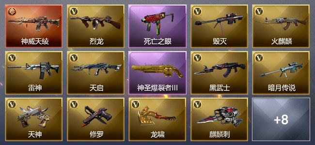 穿越火线（CF）0传说角色 1传说武器 0王者武器 0炫金武器 20V武器 8V角色 3皮肤 可排位 无