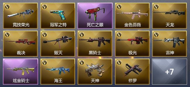 穿越火线（CF）0传说角色 0传说武器 1王者武器 1炫金武器 21V武器 14V角色 12皮肤 可排位 无