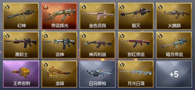 穿越火线（CF）0传说角色 1传说武器 1王者武器 0炫金武器 17V武器 12V角色 9皮肤 可排位 无