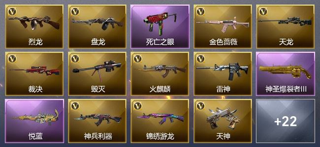 穿越火线（CF）0传说角色 0传说武器 2王者武器 0炫金武器 27V武器 17V角色 13皮肤 可排位 无