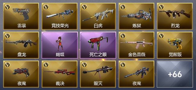 穿越火线（CF）0传说角色 0传说武器 3王者武器 1炫金武器 94V武器 22V角色 15皮肤 可排位 无