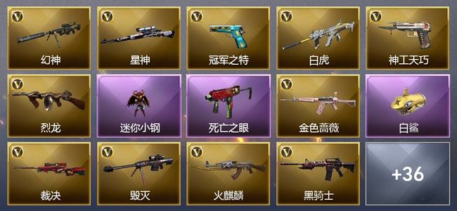 穿越火线（CF）0传说角色 0传说武器 2王者武器 1炫金武器 59V武器 31V角色 29皮肤 可排位 无