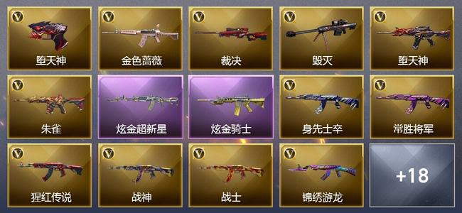 穿越火线（CF）0传说角色 0传说武器 0王者武器 2炫金武器 47V武器 40V角色 14皮肤 可排位 荣耀之巅