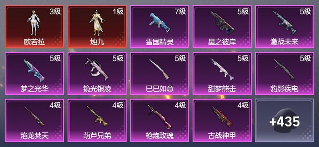 和平精英6载具 19升级枪 24粉装 8飞行器 251枪皮 182套装 102398热力 8印记 星钻