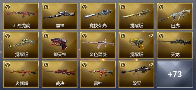 穿越火线（CF）3王者武器 2炫金武器 83V武器 9V角色 24皮肤 可排位 枪王