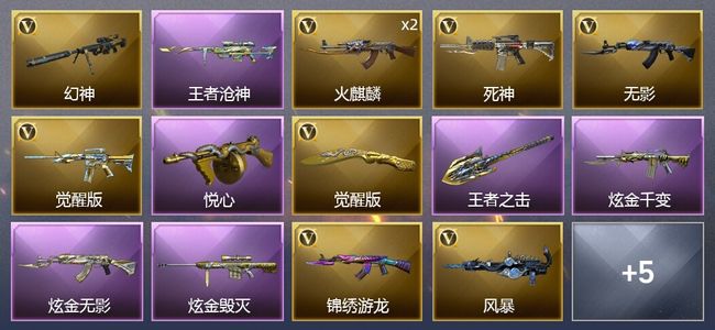 穿越火线（CF）3王者武器 3炫金武器 11V武器 6皮肤 可排位 宗师 默认标题