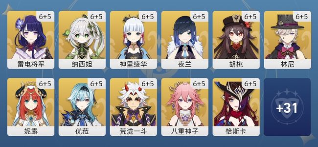 原神303黄 180角色黄 123武器黄 42五星角色 43五星武器 女主 60级