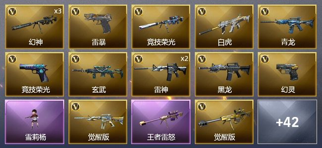 穿越火线（CF）1王者武器 1炫金武器 76V武器 3V角色 14皮肤 可排位 枪王