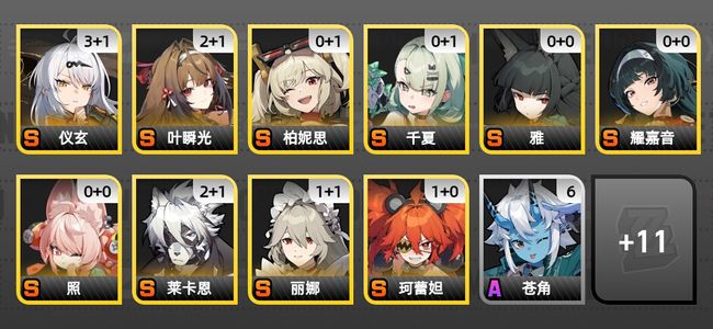 绝区零25黄 19角色黄 10S角色 6S音擎 7S邦布 女主 56