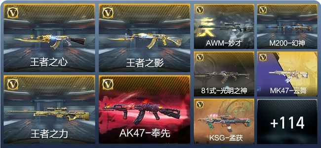 穿越火线：枪战王者V6 7王者武器 133英雄武器 4英雄角色 205万化 枪皇S