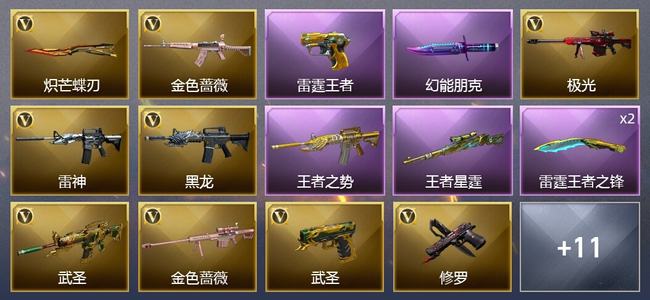穿越火线（CF）5王者武器 13V武器 2V角色 8皮肤 可排位 传奇