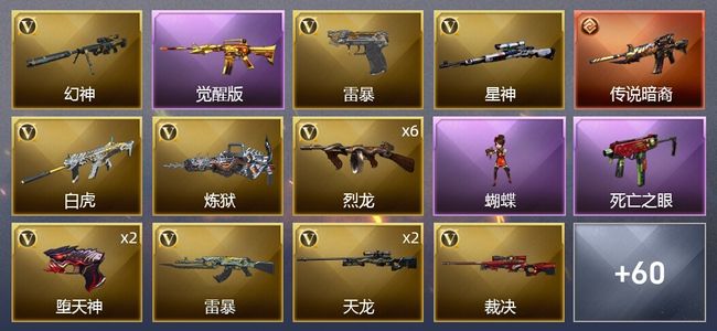穿越火线（CF）1传说武器 2王者武器 3炫金武器 113V武器 3V角色 30皮肤 可排位 新锐