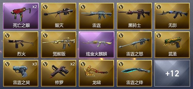 穿越火线（CF）1炫金武器 41V武器 3V角色 8皮肤 可排位 新锐