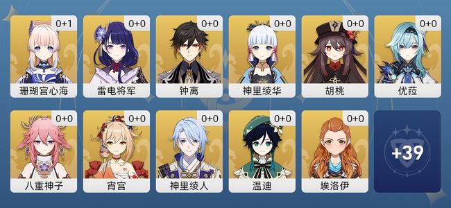 原神34黄 28角色黄 6武器黄 17五星角色 6五星武器 女主 56级