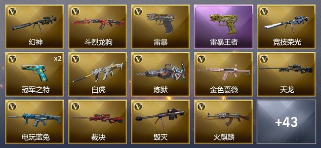 穿越火线（CF）3王者武器 65V武器 3V角色 33皮肤 可排位 宗师
