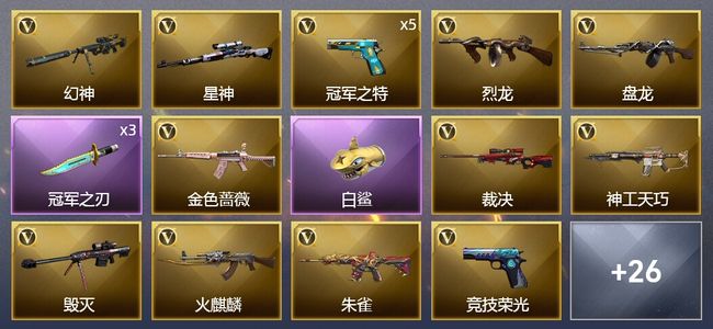 穿越火线（CF）46V武器 1V角色 25皮肤 可排位