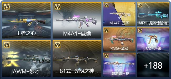 穿越火线：枪战王者5王者武器 197英雄武器 8英雄角色 287万化 枪圣