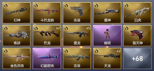 穿越火线（CF）3炫金武器 137V武器 2V角色 21皮肤 可排位 枪王