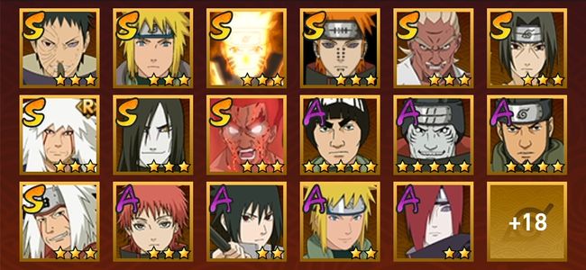 火影忍者V5 10S忍 25A忍 125忍 1233S碎片 16通灵 700W战力 前1000名 上忍