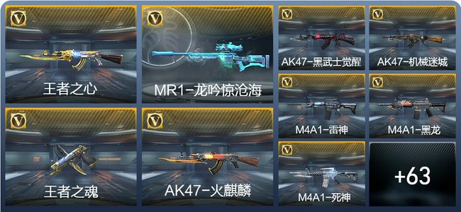 穿越火线：枪战王者V7 3王者武器 72英雄武器 3英雄角色 129万化 枪皇S