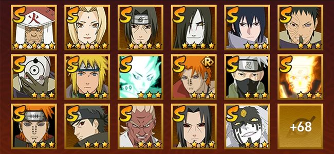 火影忍者V12 36S忍 50A忍 258忍 5032S碎片 25通灵 1000W战力 前50名 上忍