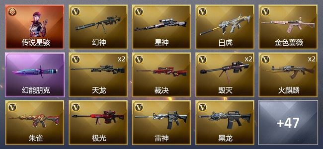 穿越火线（CF）1传说角色 51V武器 2V角色 24皮肤 可排位 传奇