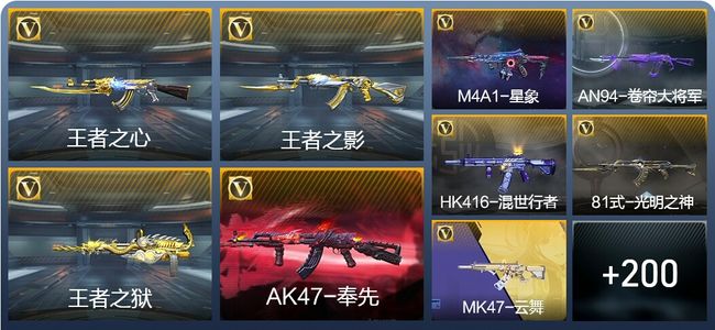 穿越火线：枪战王者10王者武器 209英雄武器 6英雄角色 421万化 枪王SS