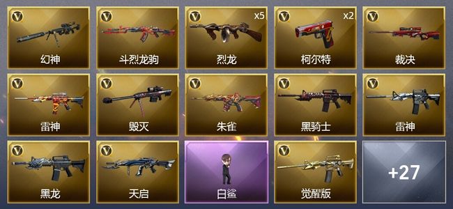 穿越火线（CF）1王者武器 39V武器 2V角色 12皮肤 可排位 传奇